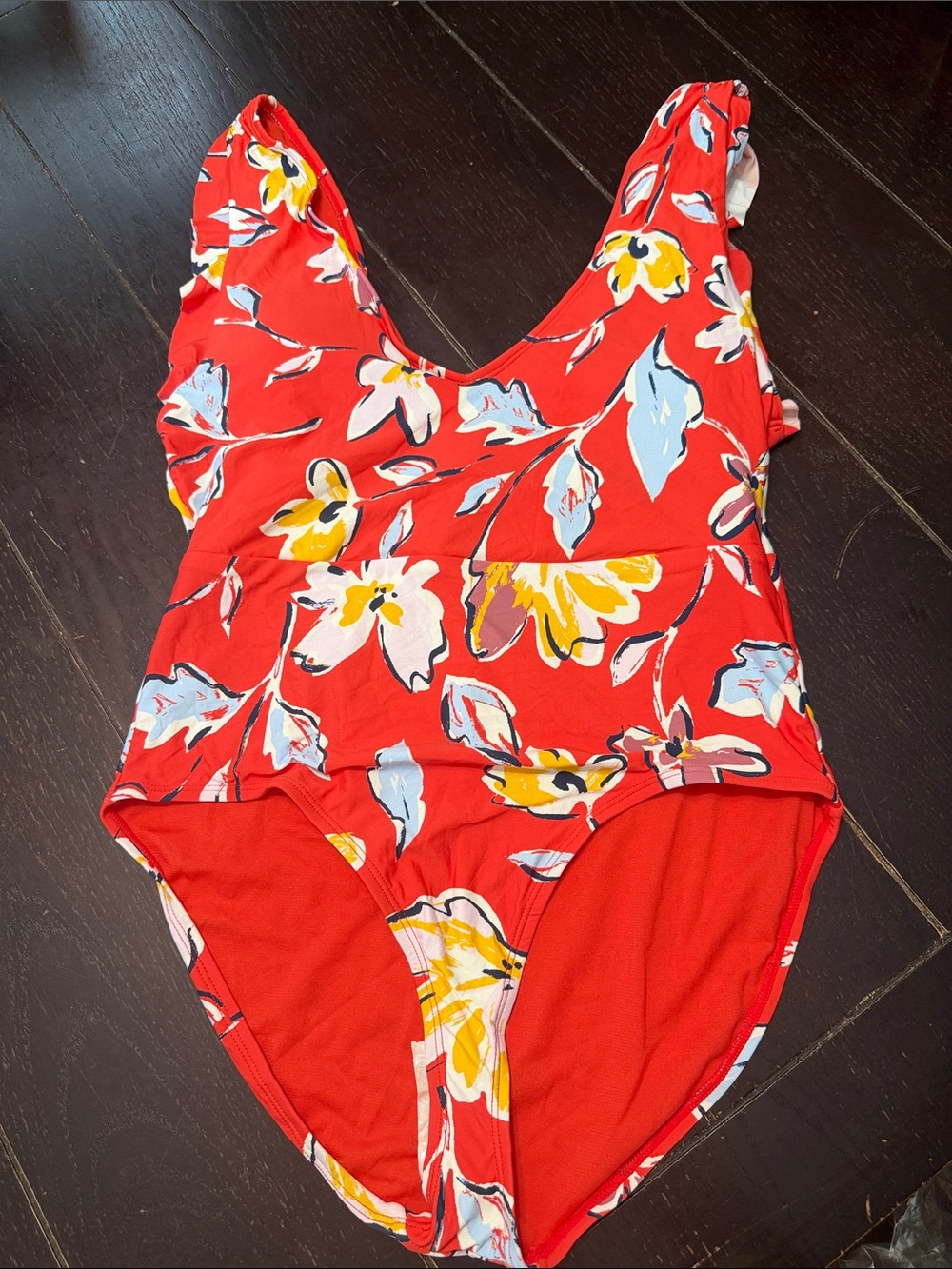 Catalina Orange/red Floral One-Piece Swimsuit